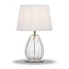 Telbix Veana Contemporary Table Desk Lamp Light Glass Metal Fabric Clear Chrome Ivory