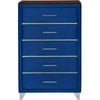 Jessie 5 Drawer Chest Tallboy - Navy Blue Velvet