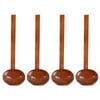Anygleam Brown 4pcs Wooden Soup Spoon Kitchen Tableware