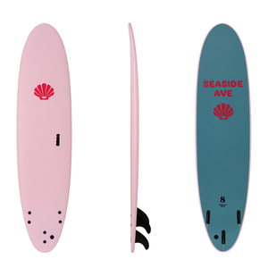 Summer vibes x Seaside Ave Limited Edition Mini Mal 8' Softboard - Pink Blue