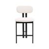 Eloise  Barstool in Cream Boucle and Black Metal Powdercoated Legs
