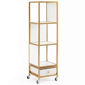 Costway 4tier Rotating Bookshelf Book Tower Bookcase Display Shelf White