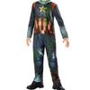 Marvel What If Zombie Captain America Costume Jumpsuit Child Halloween Blue