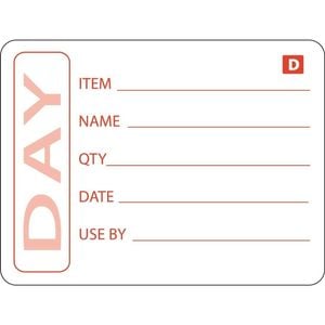 Hygiplas Dissolvable Prepared Food Labels Commercial Kitchen Date Rotation 250 Pack 50x75mm