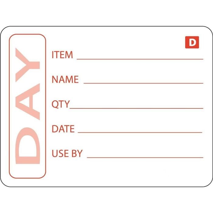 Hygiplas Dissolvable Prepared Food Labels Commercial Kitchen Date Rotation 250 Pack 50x75mm