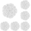 Catzon 6 Pcs Placemats Round Flower Pvc Hollowed-out-silver