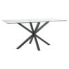 Glass Dining Table with Steel Legs Black