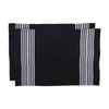 Nicola Spring Black Cotton Tea Towels - 2 Pack 60 X 40cm 100% Cotton Kitchen Cloths Absorbent Hand Towels Glass Cleaning Cloths