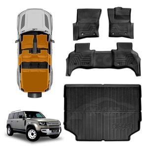3D Floor Mats Boot Liner for Land Rover Defender L663 110 5 Seater 2020-Onwards All Weather Heavy Duty Cargo Trunk Luggage Tray