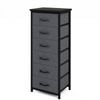 Ufurniture 6 Drawers Dresser with Adjustable Feet, Tall Storage Organizer Chest of Drawers Black & Gray