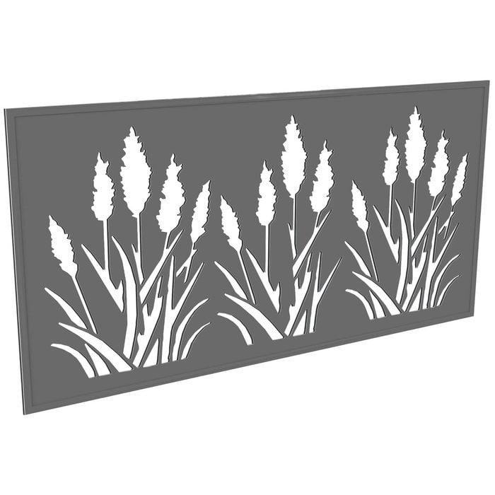 ProtectorAl 300-940h x 941-1840w Light Charcoal Bullrush Framed Composite Decorative Panel
