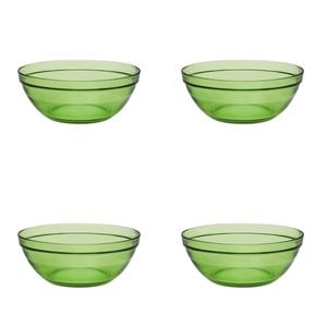 4PK Duralex Gigogne 20.5cm/1.59L Stackable Glass Bowl - Green