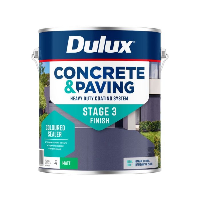 Dulux 4L White Tint Matt Concrete And Paving Coloured Sealer - 4L