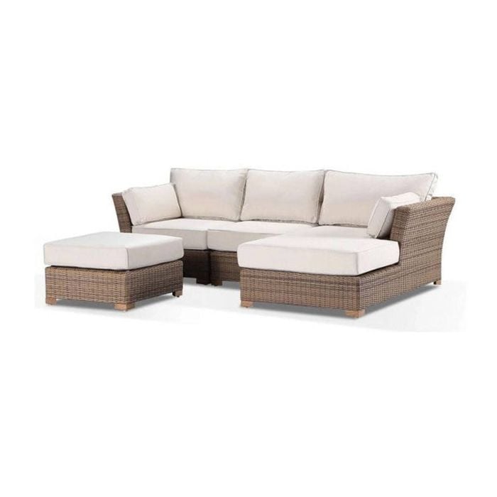 Coco Package A Chaise Lounge Brushed Wheat Left Side Right & Cream Cushions