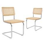 Levede 2x Replica Cesca Natural Rattan Cantilever Dining Chairs