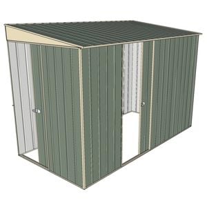 Build-a-Shed 1.5 x 3 x 2m Sliding Door Tunnel Shed with Side Door - Green