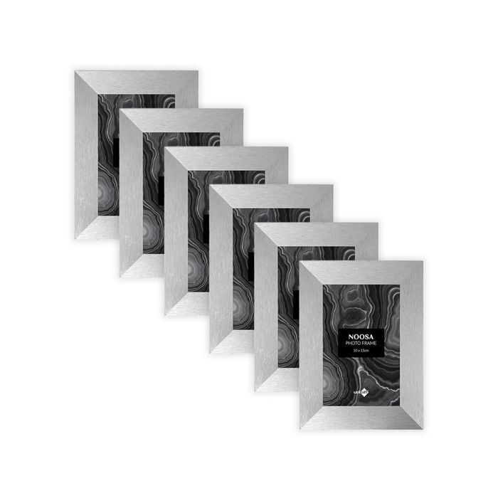 6PK Unigift Noosa 10x15cm MDF/Glass Picture Frame - Silver