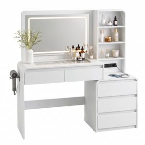 Artiss Dressing Table Vanity Desk Charging Station White