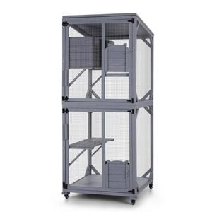i.Pet Cat House Rabbit Hutch Wooden Pet Condo 74x78x180cm