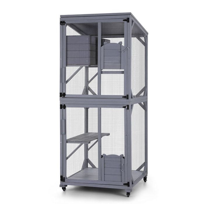 i.Pet Cat House Rabbit Hutch Wooden Pet Condo 74x78x180cm