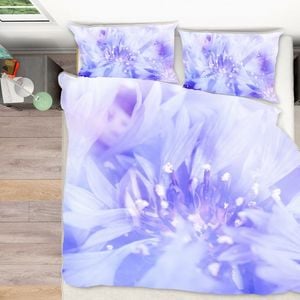 3D Purple Flower 276 Bed Pillowcases Quilt King Size