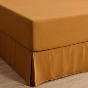 Dreamaker Linen Cotton Valance Rust Single Bed