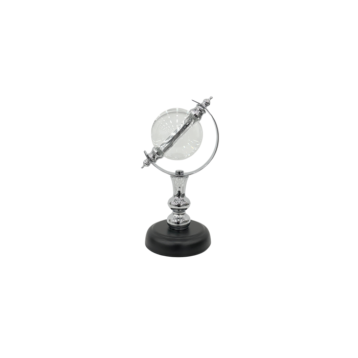 Elegant Collections 30cm Crystal Globe Decorative Ornament Blacksilver