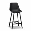 Hanns Set of 2 67cm Black Premium Vegan Leather High Back Barstools