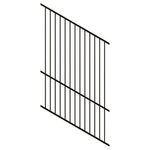 ProtectorAl 0350-1200W x 1800H Satin Black Raked 16-30º Flat Top Pool Fence Panel - Black