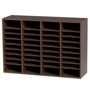 Vevor Literature Organizers Brown with 36 Compartments Office Mailbox Adjustable Shelves