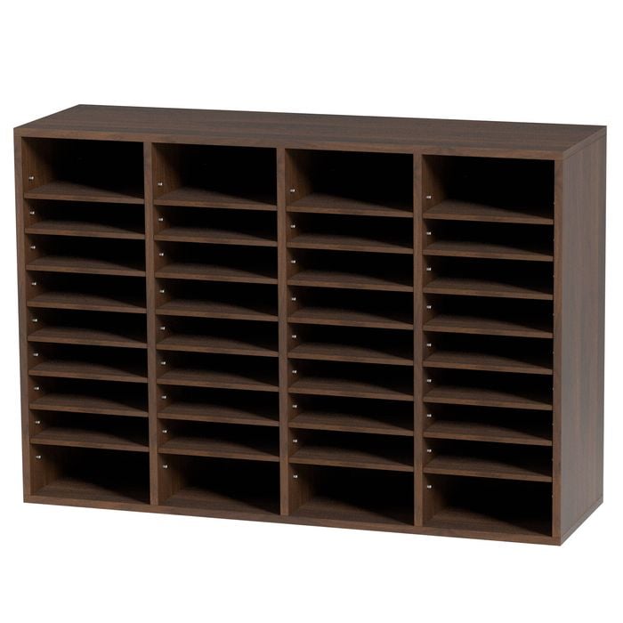 Vevor Literature Organizers Brown with 36 Compartments Office Mailbox Adjustable Shelves