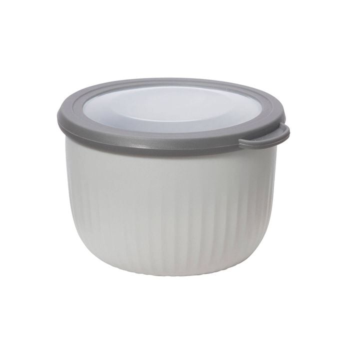 Oggi 660ml Plastic Prep & Serve Bowl Food Storage w/ Lid - Grey