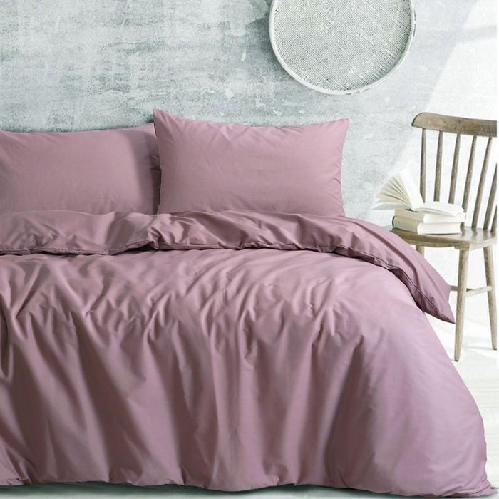 Amsons Dusky Pink Single Quilt Cover Set