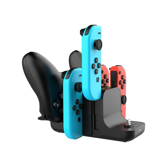 Orotec 6-in-1 Nintendo Switch Multi Charging Station For Joy-con, Pro Controller & Console - Black