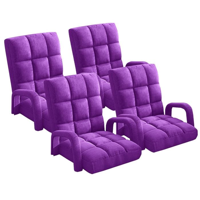 SOGA 4X Purple Recliner Chair with Armrest
