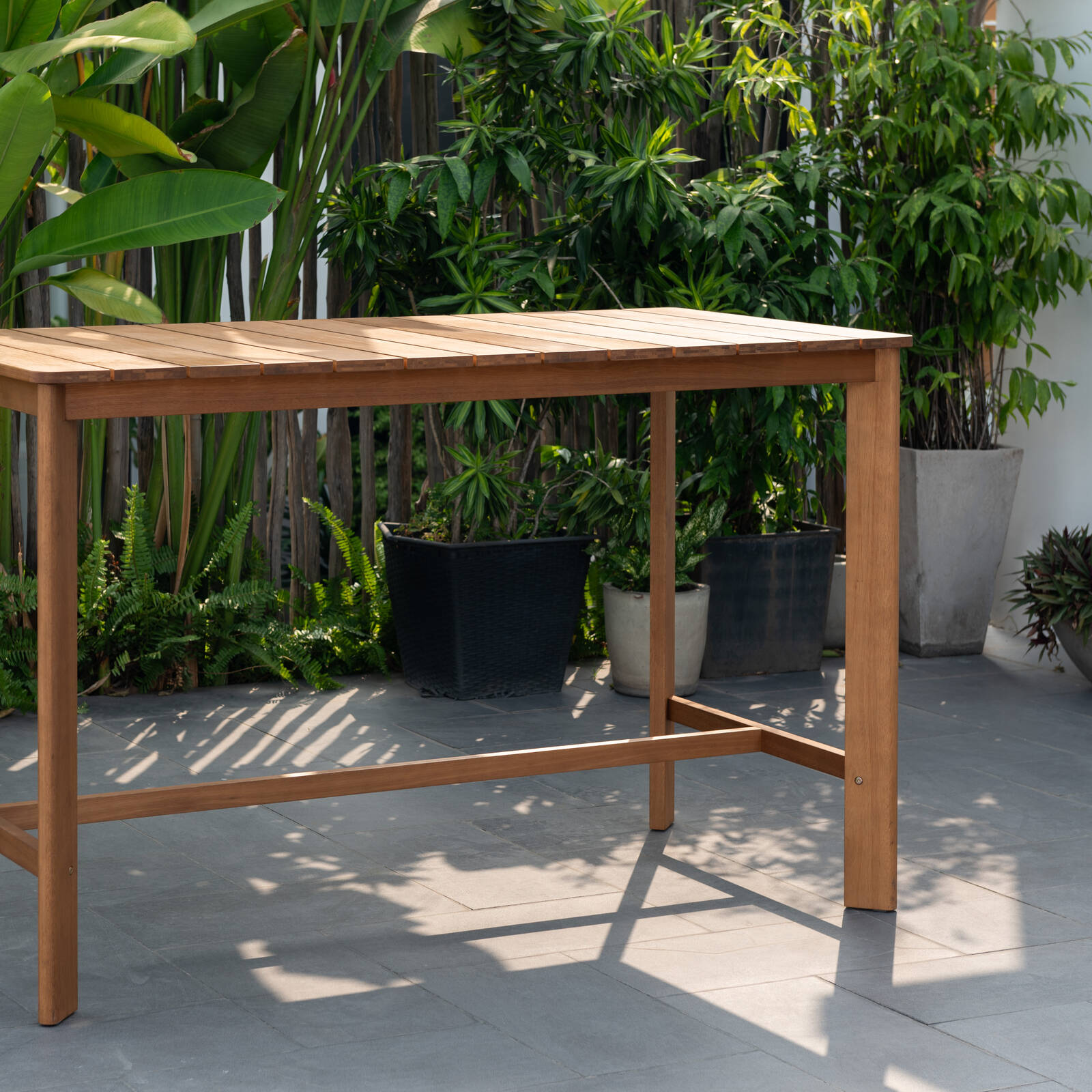 Mimosa Santo 162 x 80cm Rectangular Timber Bar Table Bunnings Australia