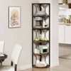 OAKORY 6-Tier Corner Shelf with Rustic Finish and Metal Frame