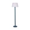 Lexi Lighting Pearl Orb Floor Lamp Cyan Metal Base Natural Fabric Shade 150cm