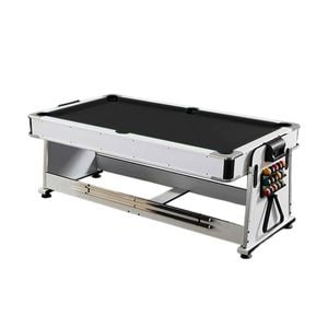 Leaf Living Versa 2026 4-in-1 8ft Convertible Table White Frame Air Hockey Pool Dining Tennis - Black Felt