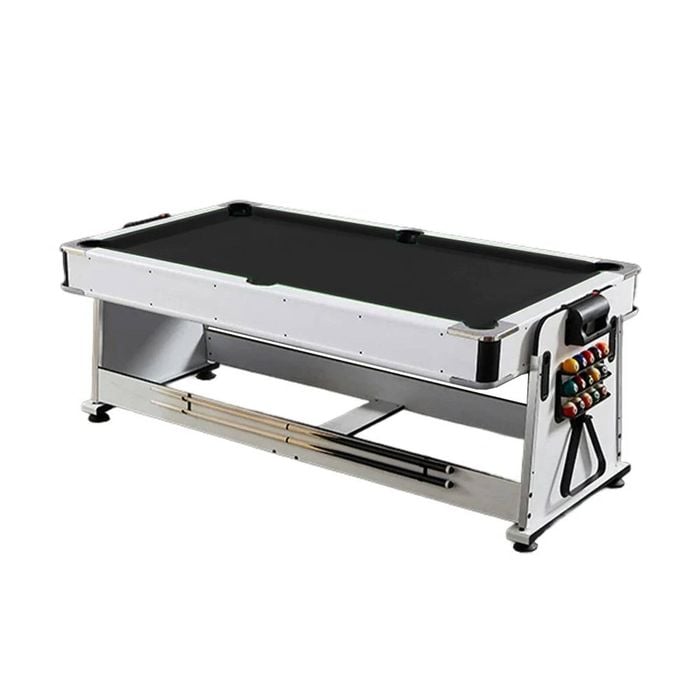 Leaf Living Versa 2026 4-in-1 8ft Convertible Table White Frame Air Hockey Pool Dining Tennis - Black Felt