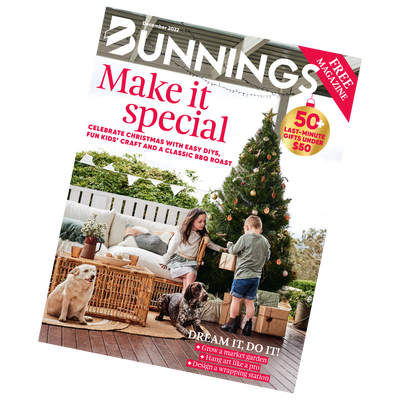 Bunnings Magazine December 2022 tilted cover