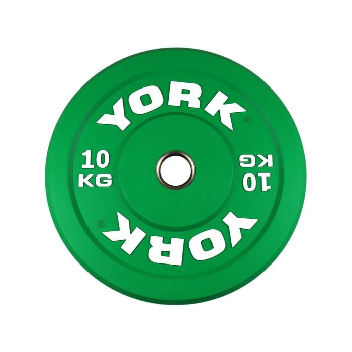 York 10KG Colour Rubber Olympic Bumper Plate Single