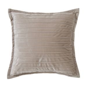 Bianca Saphira Square Beige/Brown Latte Velvet Decor Cushion 43x43cm