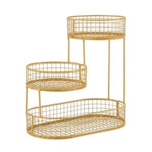5-Star Chef 3 Tier Fruit Basket Bowl Space Saving Kitchen Food Storage Organiser Golden