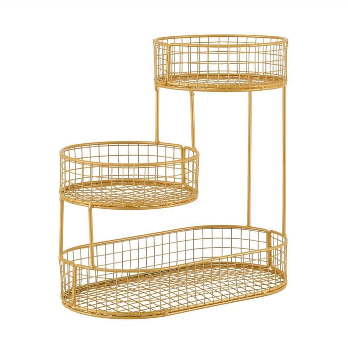 5-Star Chef 3 Tier Fruit Basket Bowl Space Saving Kitchen Food Storage Organiser Golden