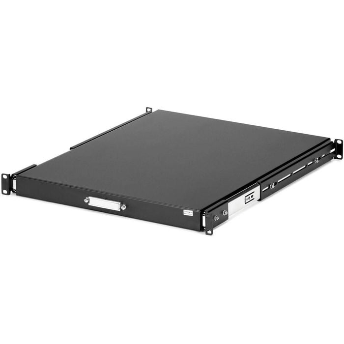StarTech.com Black Deep Sliding Server Shelf - Cold-rolled Steel (CRS) - 25 kg Static/Stationary Weight Capacity