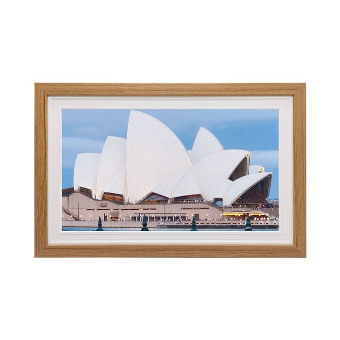 15.6" Wi-Fi Digital Photo Frame with Wooden Frame - IPS Touch Panel, 32GB Memory, Frameo APP