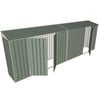 Build-a-Shed 0.8 x 6 x 2m Skillion Shed with Double and Single Hinged Side Doors - Green