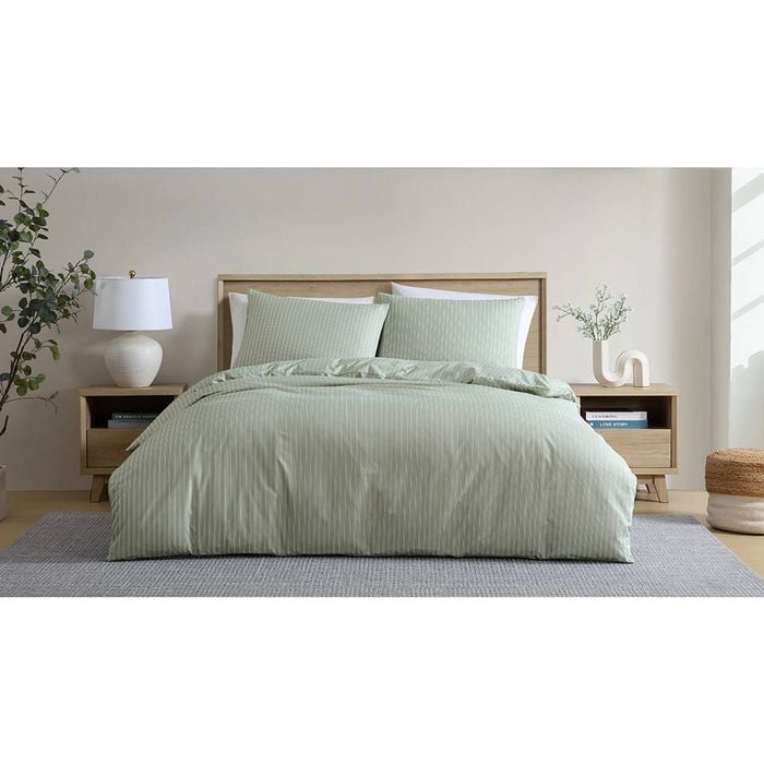 Ardor Finley Stripe Quilt Cover Set - Khaki - King
