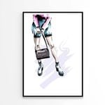 Blue Shaded Shoes with Elegant Bag   Print 100% Australian Made 90 x 120cm   (Poster)